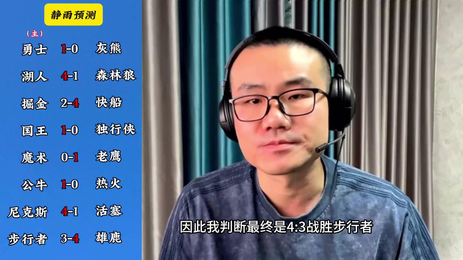 你同意嗎？靜雨對(duì)東西部季后賽球隊(duì)的預(yù)測(cè)：勇贏(yíng)熊 湖船尼鹿晉級(jí)